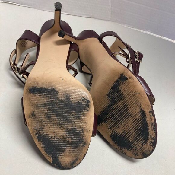 NINE WEST Gypsee Wine Maroon Heels Size 9 M - Picture 6 of 10